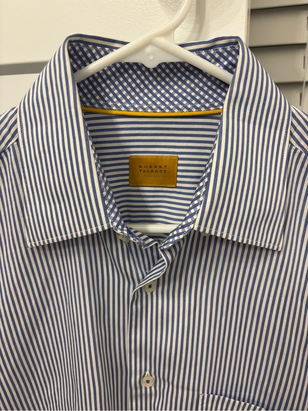 Robert Talbott Navy and White Striped Dress Shirt